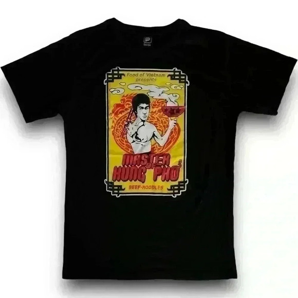 Bruce Lee Master Of Kung Pho T-Shirt Papaya Mens L Graphic ULTRA RARE Tee Cobain - Picture 1 of 6